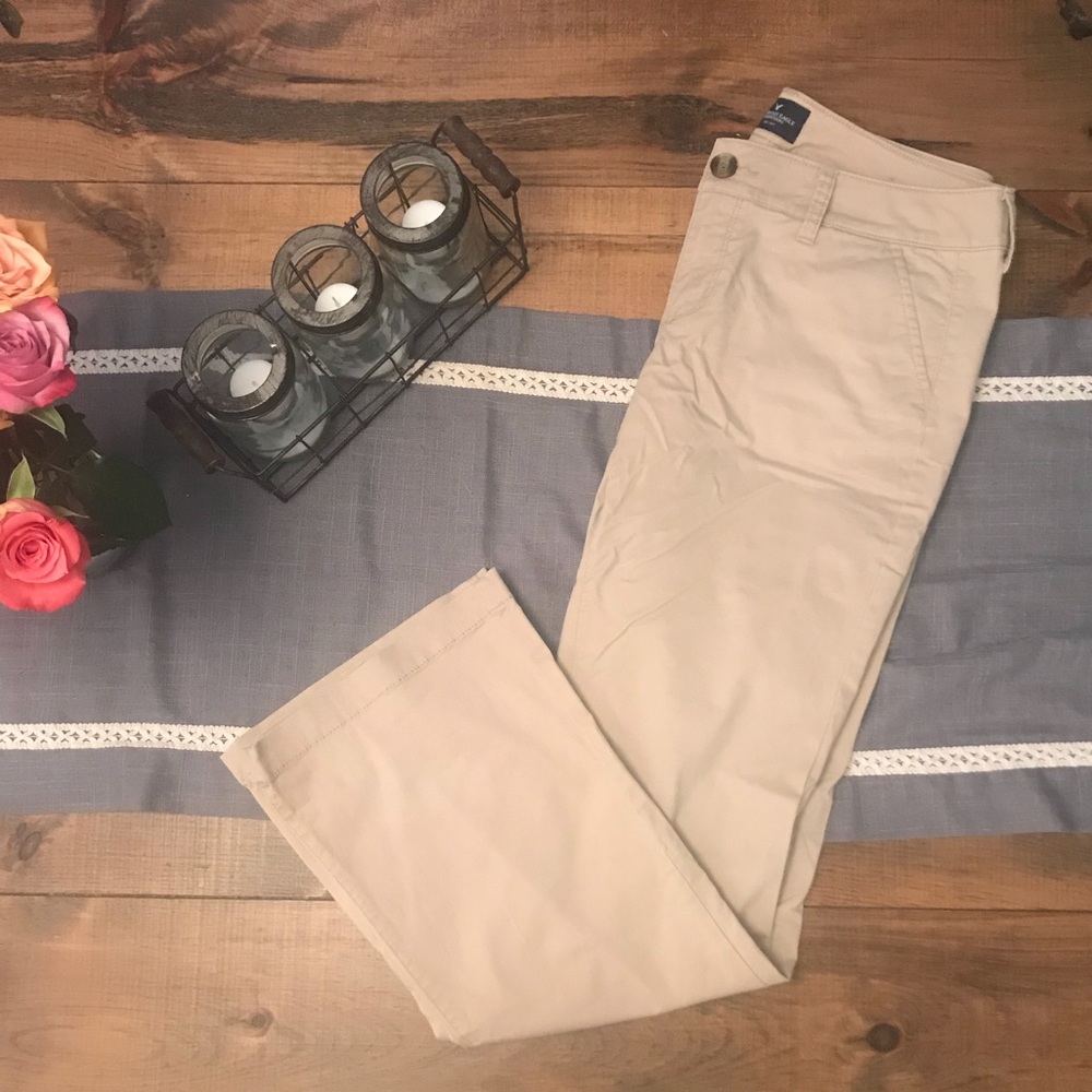 American Eagle Kick Boot Khaki Pant, Size 8